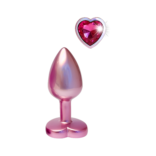 Dream Toys - Gleaming Love - Silver plug - Aluminium buttplug met siersteen